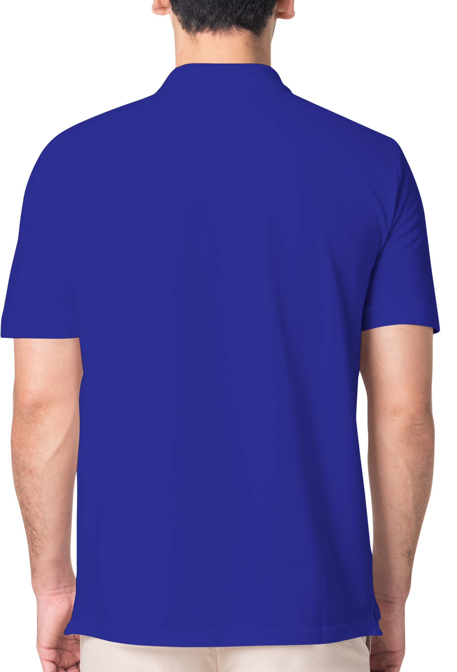 back polo royal blue with model