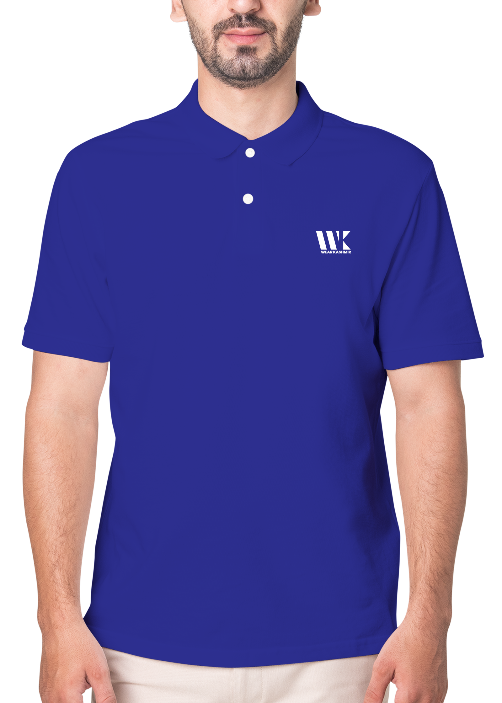 front polo royal blue with model